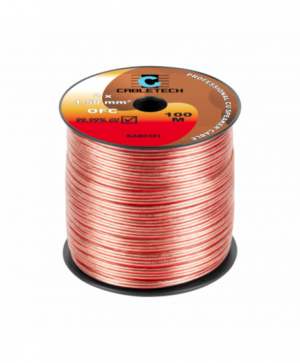 KAB0321 Kabel głośnikowy OFC 1,5mm (rolka 100m)
