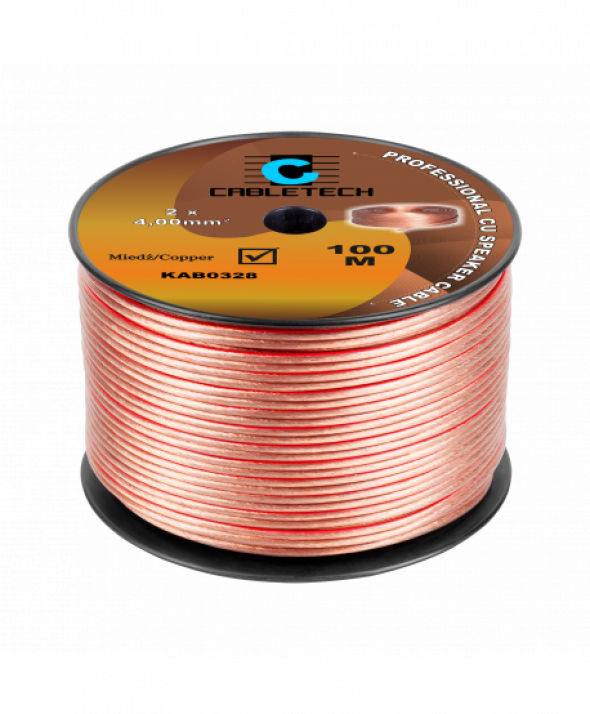 KAB0328 Kabel głośnikowy 4mm (rolka 100m)