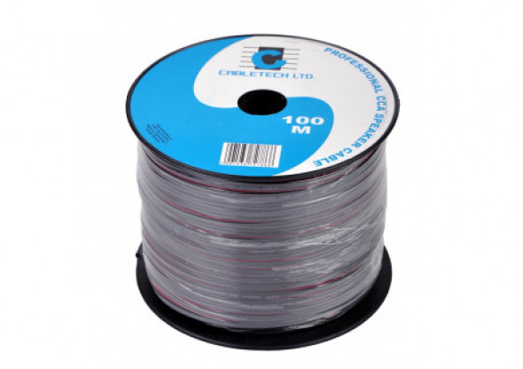 KAB0350 Kabel głośnikowy CCA 0.16mm czarny (rolka 100m)