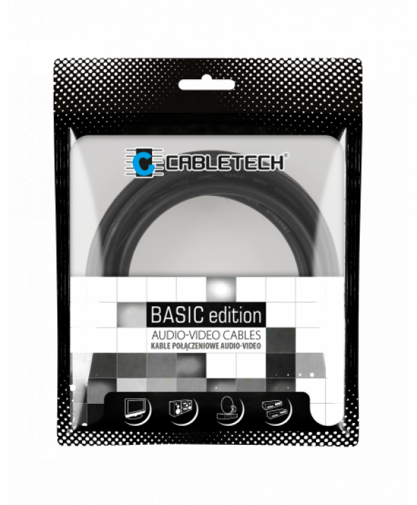 Kabel 3.5 wtyk stereo - 3.5 gniazdo stereo 1.8m Cabletech Basic Edition