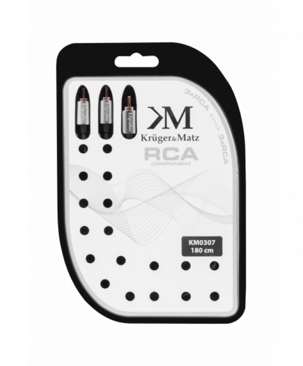Kabel 3RCA-3RCA component 1.8m Kruger&Matz