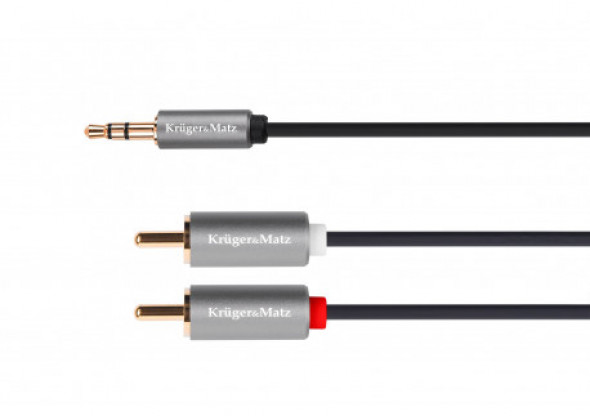 Kabel jack 3.5 wtyk stereo - 2 rca 5m Kruger&Matz Basic