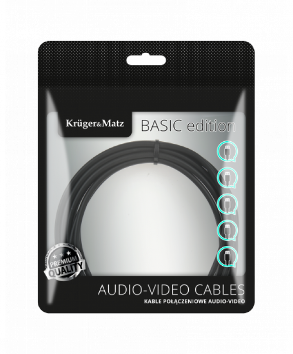 Kabel jack 3.5 wtyk stereo - 3.5 wtyk stereo 1.8m Kruger&Matz Basic