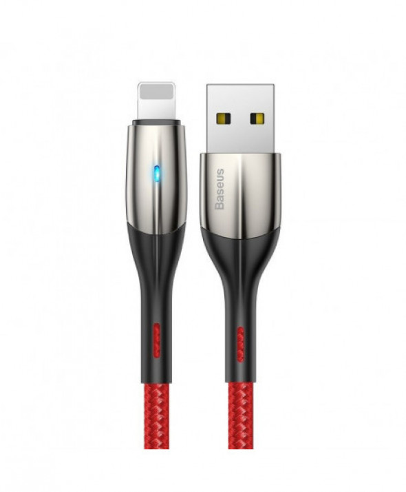 Kabel lightning z diodą led baseus horizontal 100 cm 2.4a czerwony