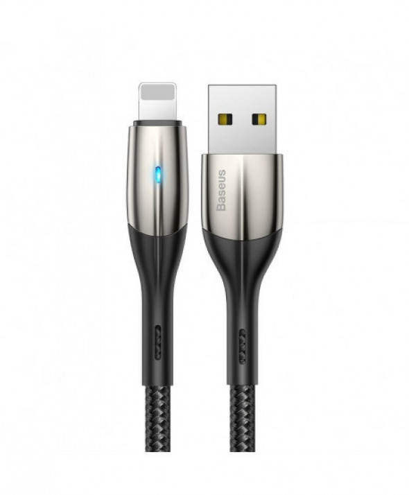 Kabel lightning z diodą led baseus horizontal 50 cm 2.4a czarny