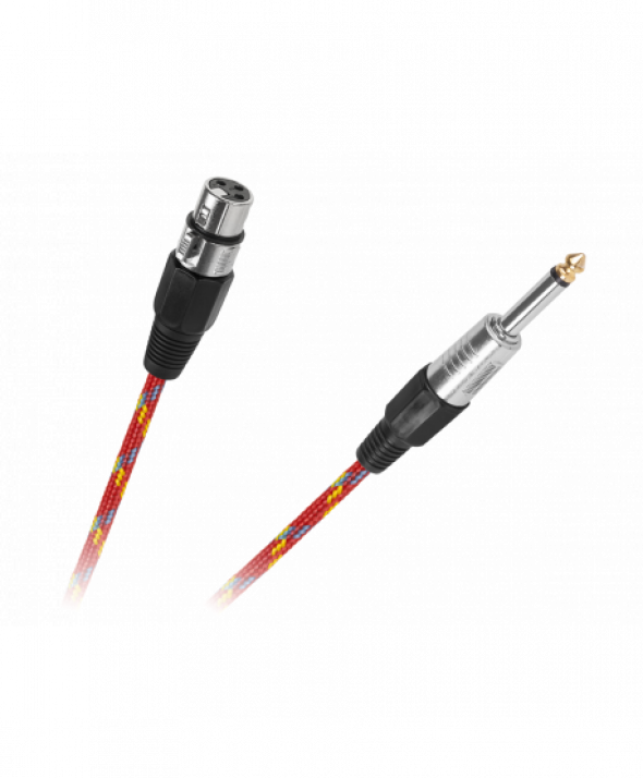 Kabel mikrofonowy gniazdo CANON-wtyk JACK 6.3mm  5m
