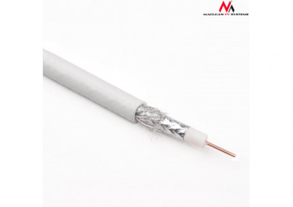 Kabel przewód koncentryczny antenowy satelitarny 1.0CCS RG6 100M Maclean MCTV-572