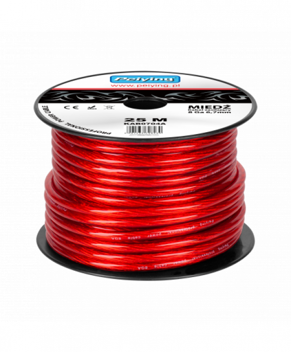 Kabel samochodowy 8Ga OD6.7mm CU 25m