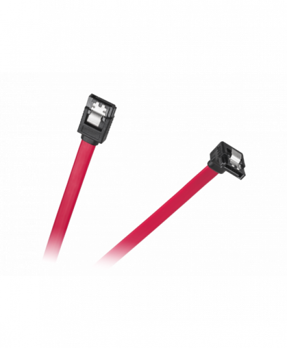 Kabel SATA  wtyk prosty - wtyk kątowy 0.5m