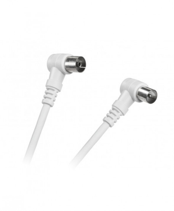 Kabel tv-video biały kątowo/kątowy 10m