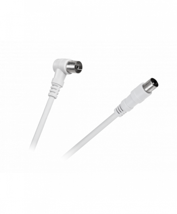 Kabel TV - VIDEO kątowo - prosty biały 10m