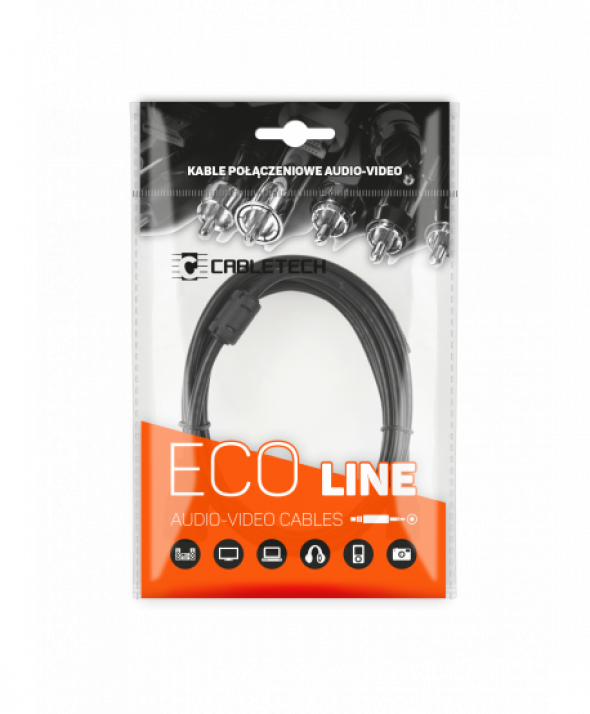 Kabel wtyk jack 3.5 - 2RCA 1.8m Cabletech Eco-Line