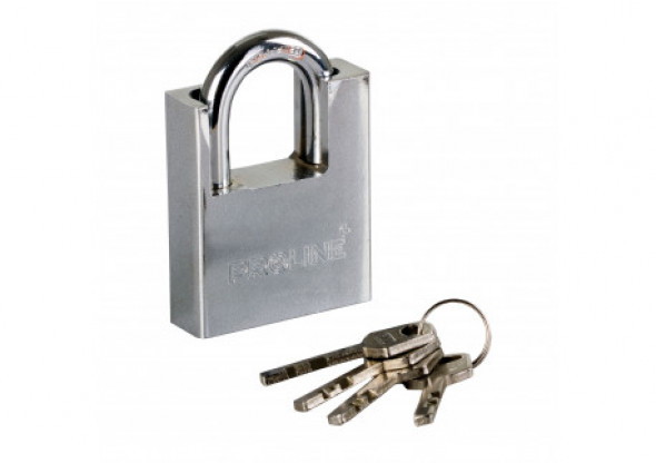 Kłódka żeliwna wzmc. 50mm kabłąk hart. klucz frez. proline