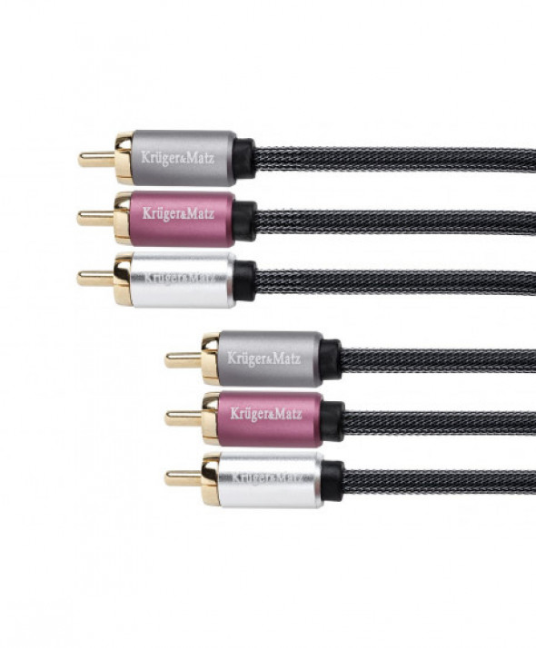 KM0308 Kabel 3RCA-3RCA component 3.0m Kruger&Matz