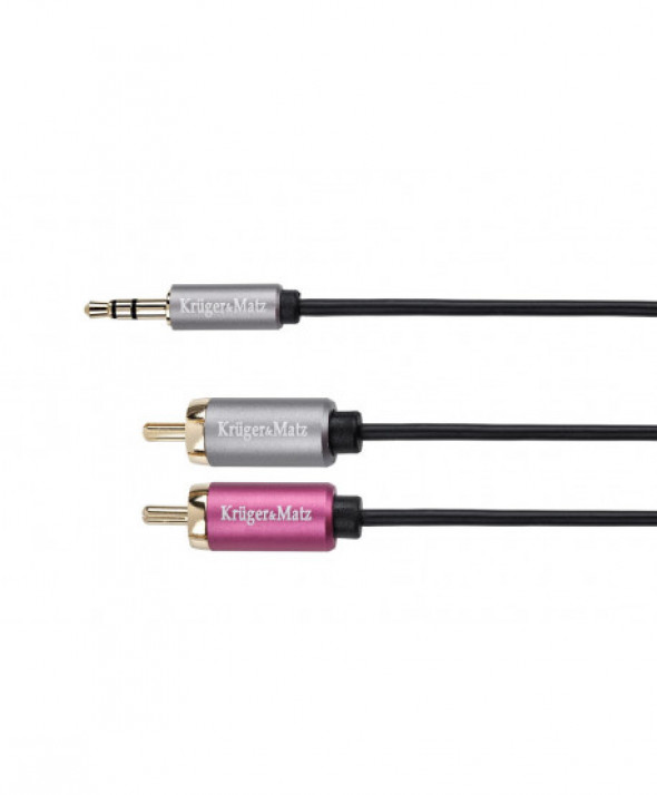 KM0310 Kabel wtyk jack 3.5-2RCA st. 1.8m