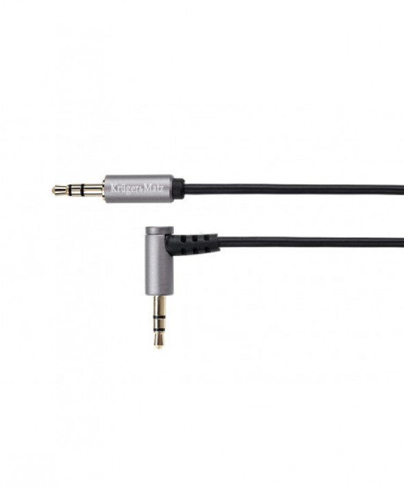 KM0314 Kabel wtyk kątowy - wtyk prosty jack 3.5 stereo 3.0m Kruger&Matz