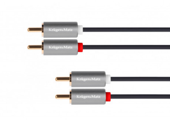 KM1211 Kabel 2 rca - 2 rca 3m Kruger&Matz Basic