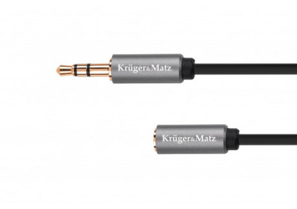 KM1229 Kabel jack 3.5 wtyk stereo - 3.5 gniazdo stereo 1m Kruger&Matz Basic