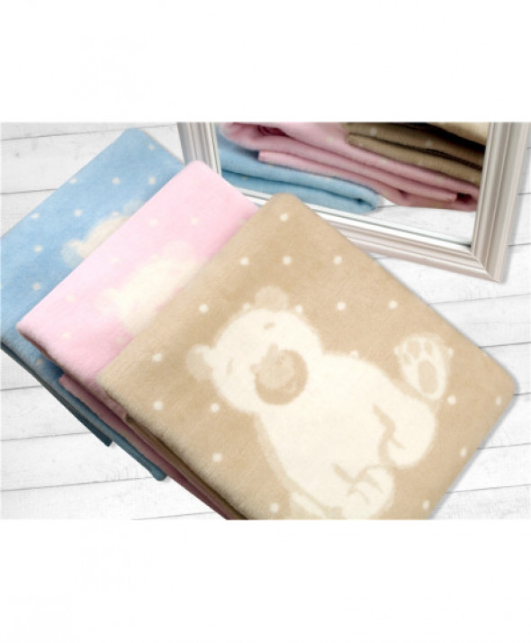 Kocyk Dla Dzieci Greno 100x150 Sweet Bear Camel