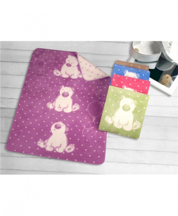 Kocyk Dla Dzieci Greno 100x150 Sweet Bear Fuksja