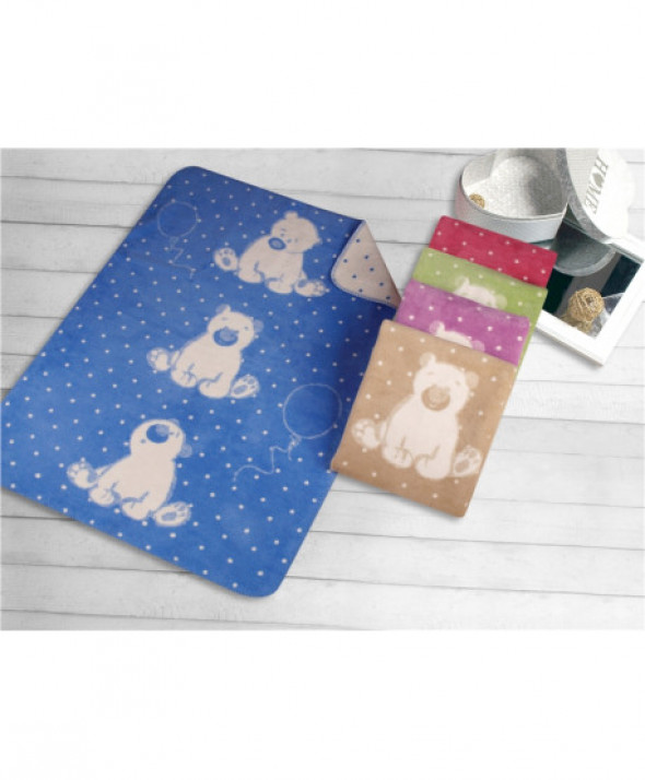 Kocyk Dla Dzieci Greno 100x150 Sweet Bear Lawenda