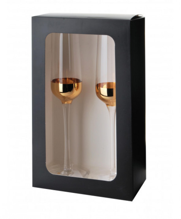 Komplet 2 kieliszków do szampana 190ml MIRELLA GOLD