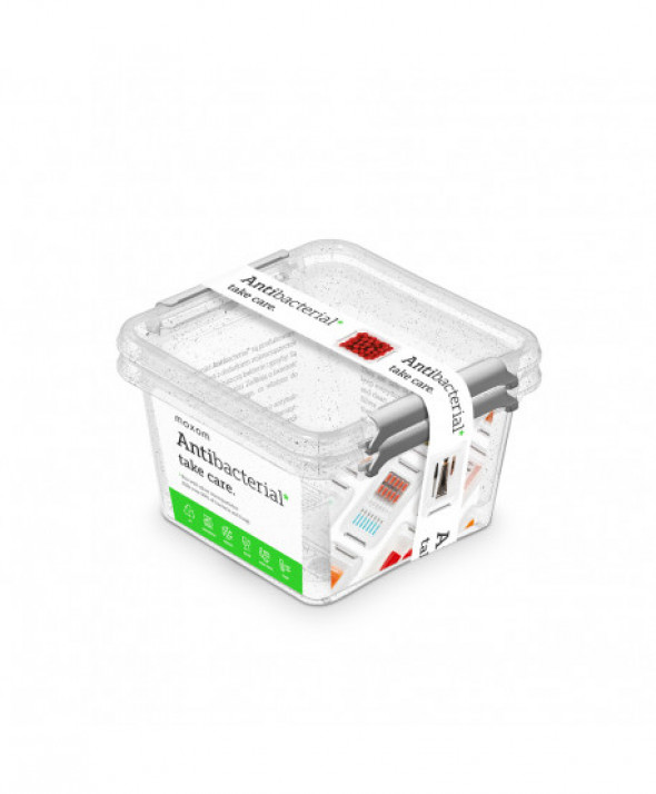 Komplet 2 pojemników do przechowywania żywności z pokrywką / Mikrocząstki srebra Orplast Antibacterial 1,15 l