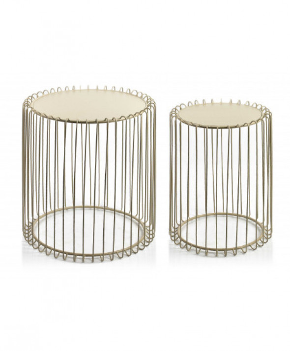 Komplet 2 stolików CEDRIC BEIGE