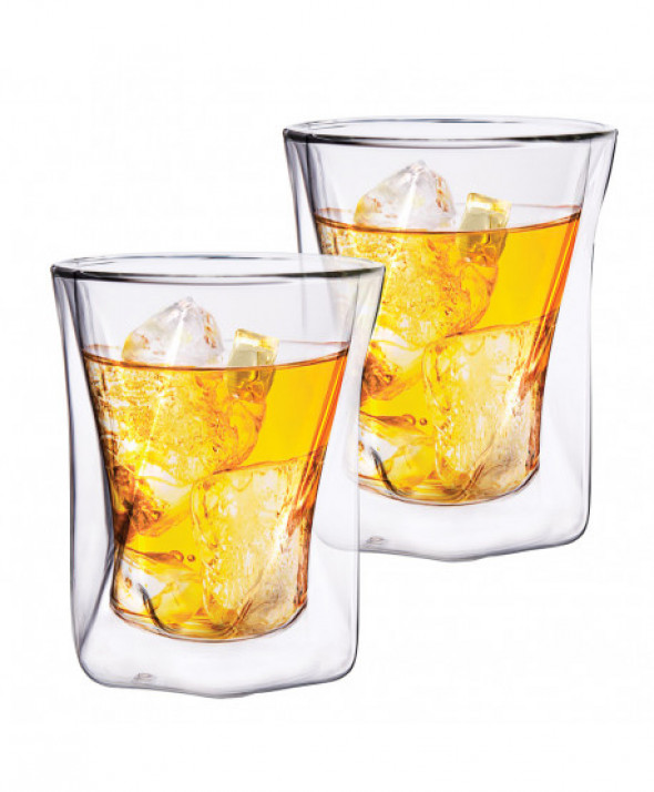 Komplet 2 szklanek termicznych do whisky i drinków z podwójną ścianką i dnem Andrea 300 ml