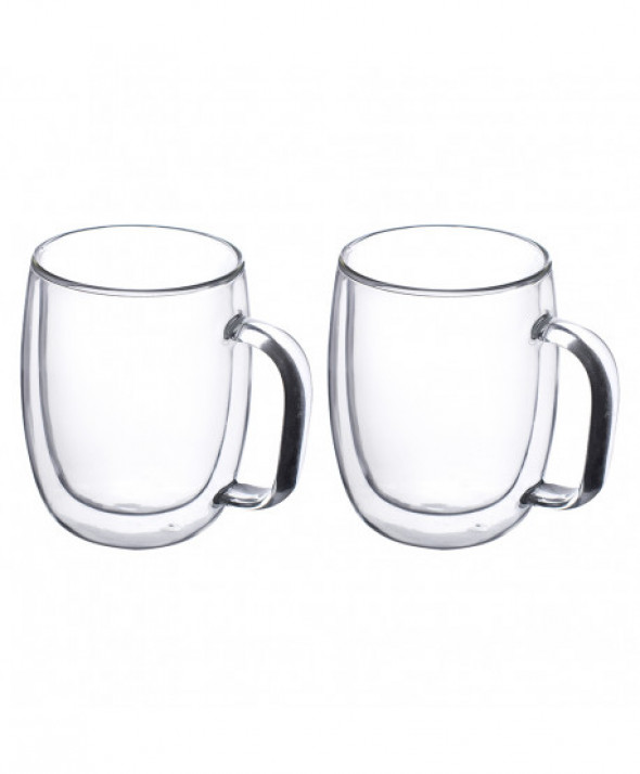 Komplet 2 szklanek  termicznych z podwójną ścianką i dnem Andrea, 400 ml