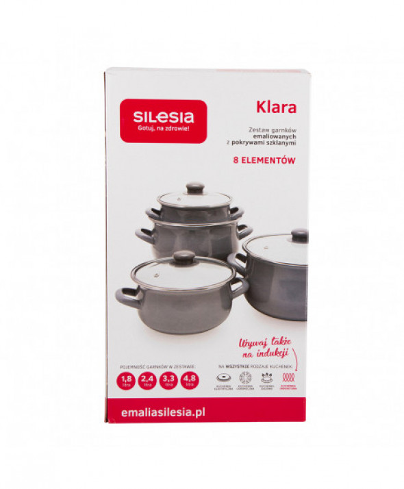 Komplet 4 garnków emaliowanych  Silesia Rybnik Klara Elisabeth