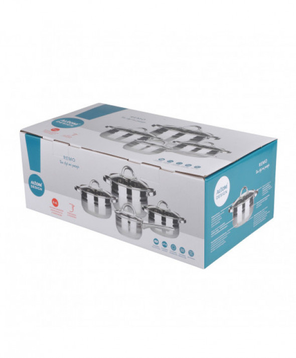 Komplet 4 garnków ze stali nierdzewnej Remo