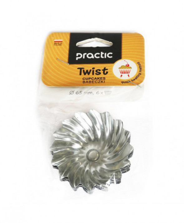 Komplet 6 foremek metalowych do babeczek 65 mm