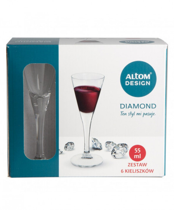 Komplet 6 kieliszków do likieru Diamond 55 ml