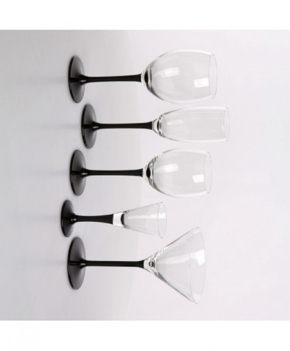 Komplet 6 Kieliszków do likieru Onyx z czarną nóżką 50 ml