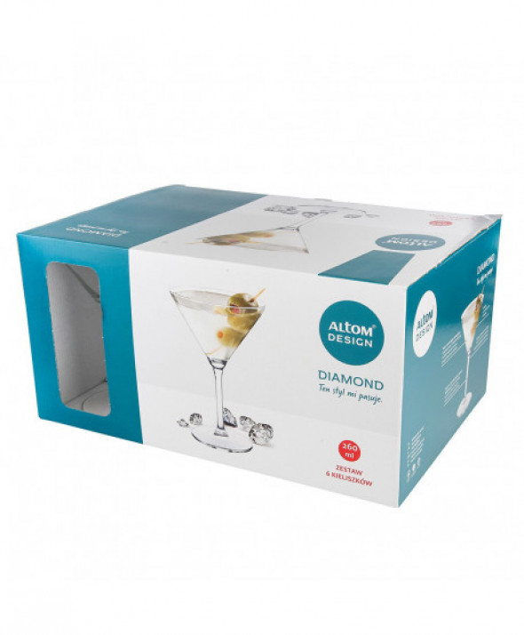 Komplet 6 kieliszków do martini Diamond 260 ml