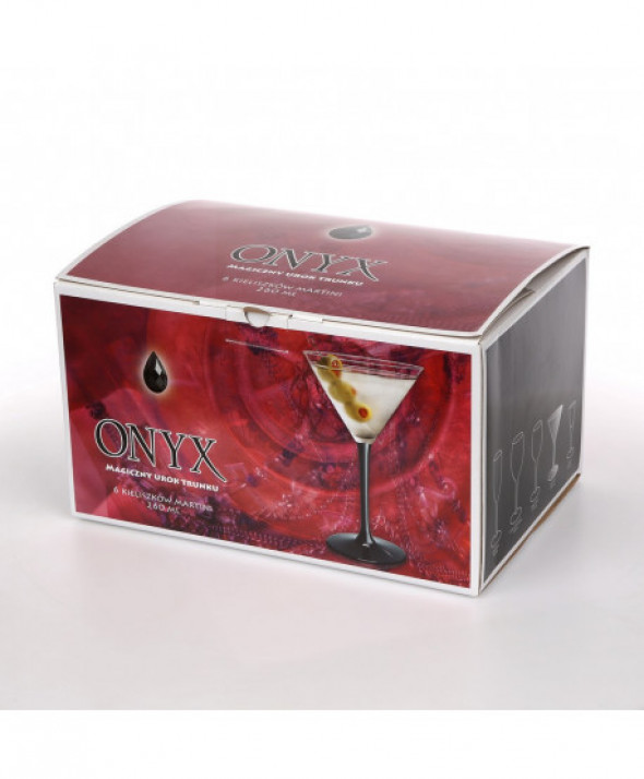 Komplet 6 Kieliszków do martini Onyx z czarną nóżką 260 ml