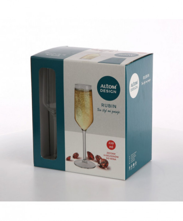 Komplet 6 Kieliszków do szampana Rubin 220 ml