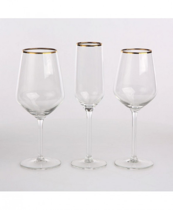 Komplet 6 kieliszków do wina czerwonego Rubin Gold 530 ml