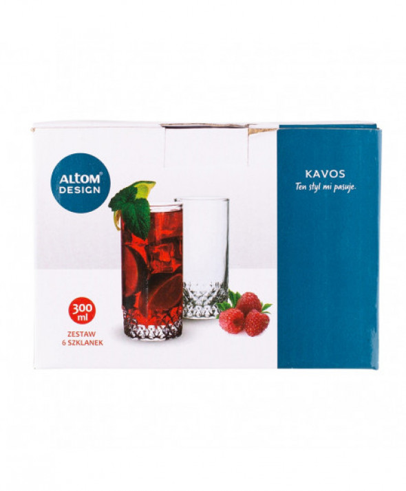 Komplet 6 szklanek do napojów  310 ml Kavos