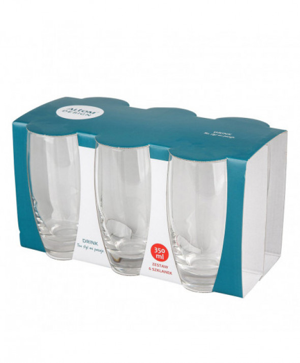 Komplet 6 szklanek do napojów i drinków Drink 350 ml