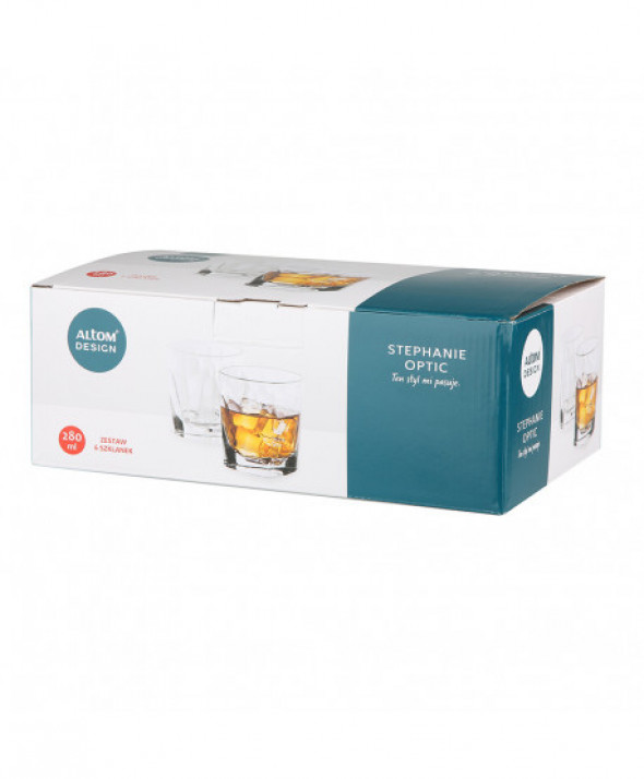 Komplet 6 szklanek do whisky  Stephanie Optic 280 ml