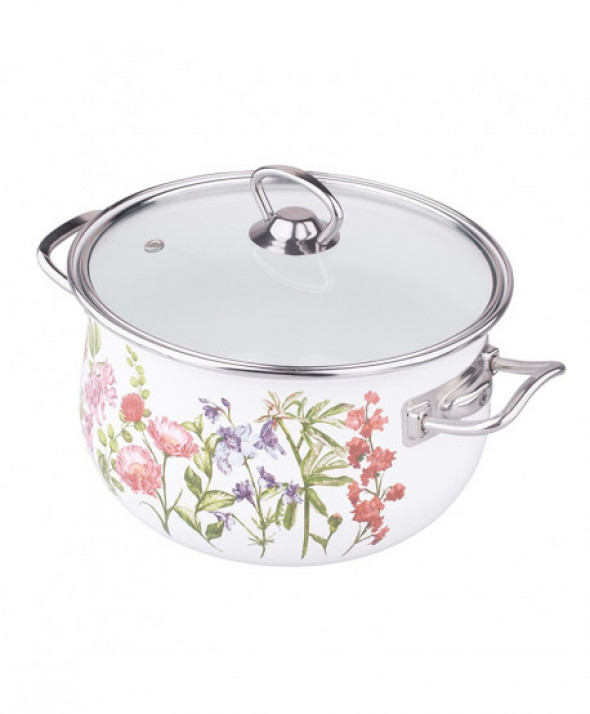 Komplet garnków emaliowanych Silesia Rybnik "Kate" Floral