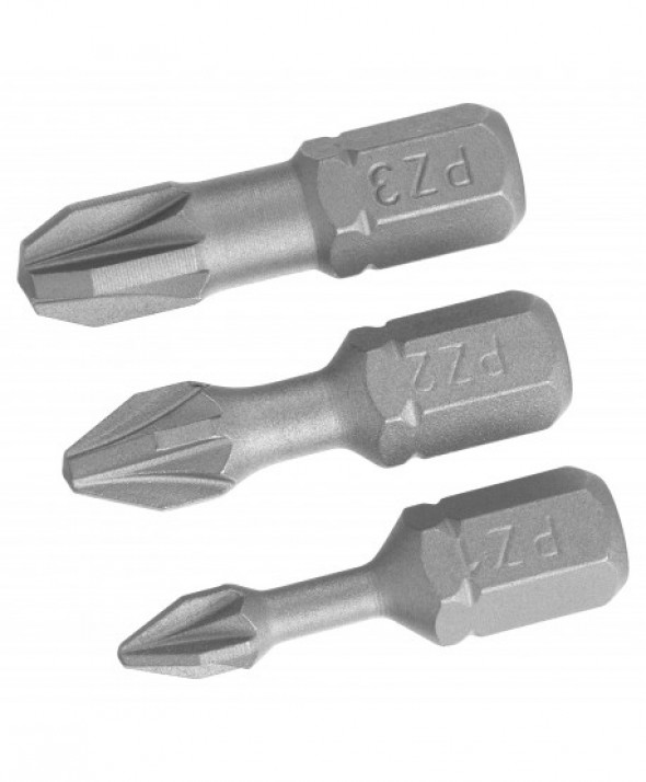 Końcówki wkręt. - pozidriv torsion kpl. pz1,2,3/25 (3szt.)