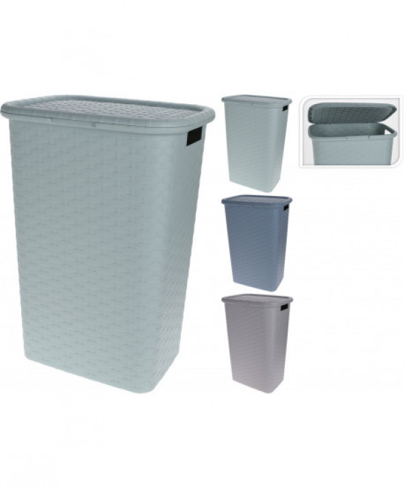Kosz na bieliznę 60L 3 kol. mix  44x33xh60cm