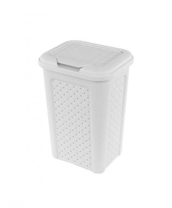 Kosz na pranie bieliznę plastikowy Tontarelli Arianna 10 l biały