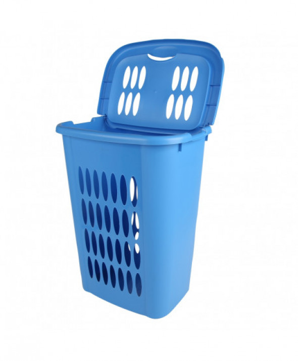 Kosz na pranie / brudownik plastikowy Tontarelli Cover Line 55 l niebieski