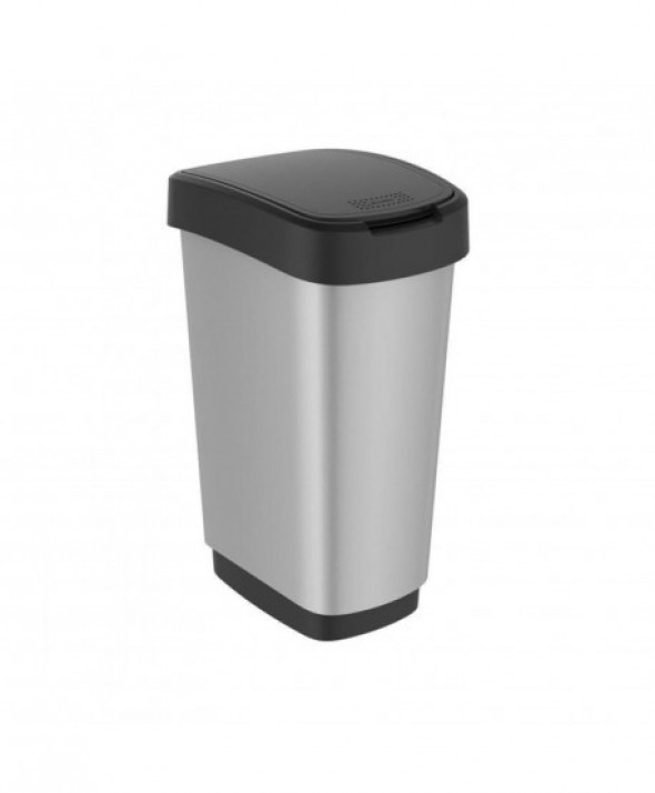 Kosz na śmieci swing Rotho Twist 25L metalizowany