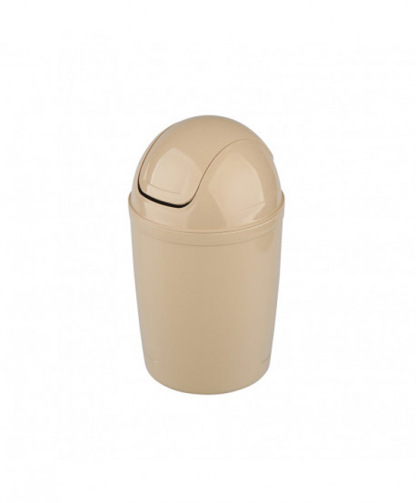 Kosz na śmieci uchylny do łazienki i biurka Mini beżowy 1,6 l