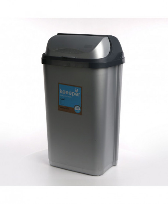 Kosz na śmieci uchylny Keeeper Rasmus 50 l, srebrny